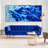 Fractured Sapphire 270cm x 120cm Blue White Textured Abstract Painting (SOLD)-Abstract-Franko-[franko_artist]-[Art]-[interior_design]-Franklin Art Studio