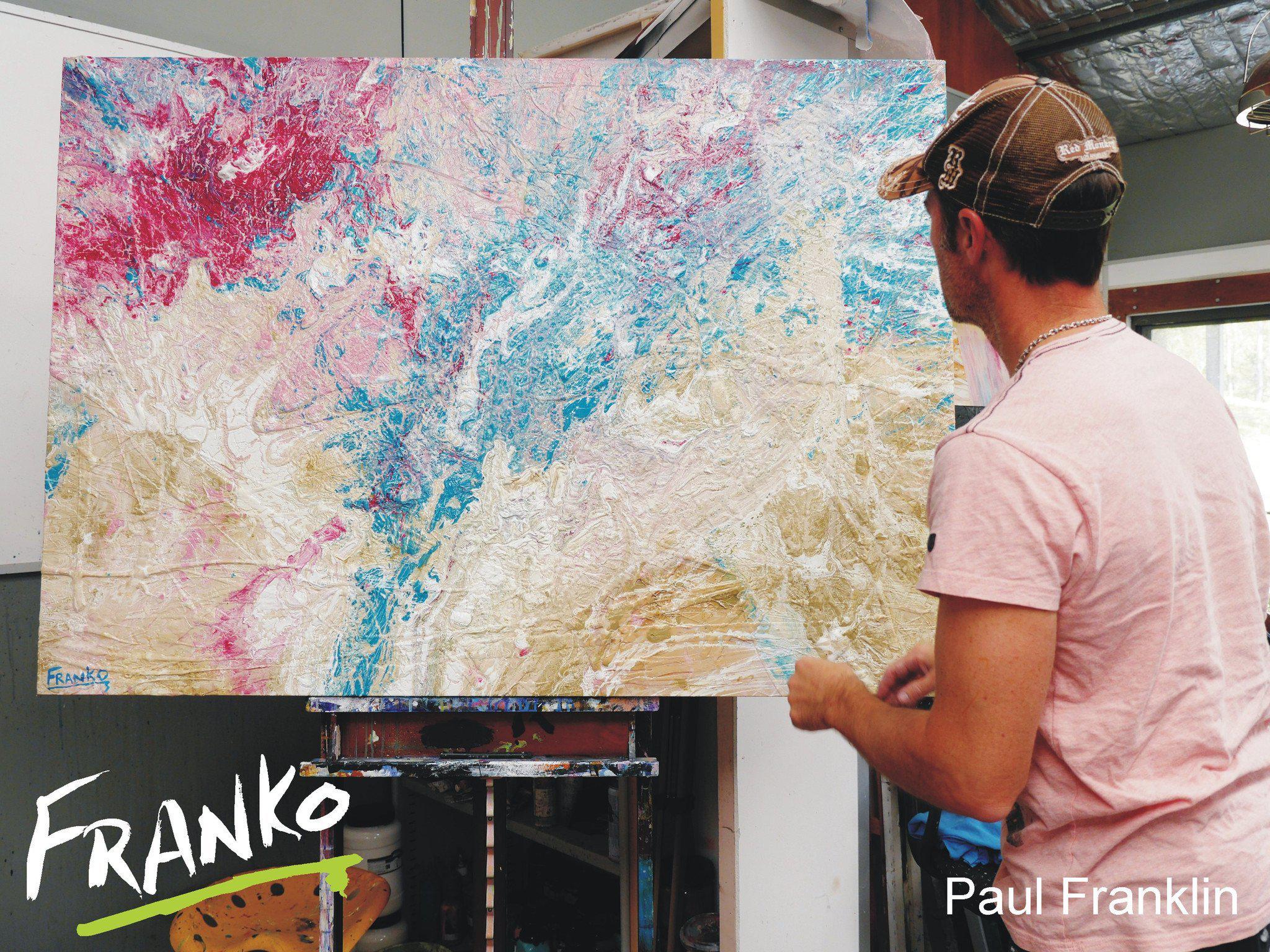 Fuscia Jade Malt 140cm x 100cm Pink Abstract Painting (SOLD)-abstract-Franko-[franko_artist]-[Art]-[interior_design]-Franklin Art Studio