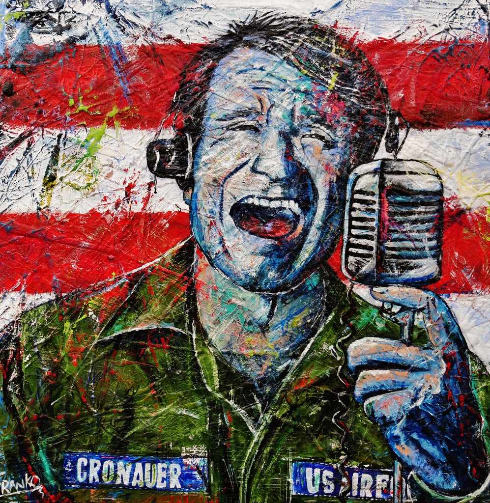 G.M.V (Good Morning Vietnam) 120cm x 120cm Robin Williams Abstract Realism Urban Pop Painting (SOLD)-people-[Franko ]-[Gallery]-[popular]-[Australia]-Franklin Art Studio