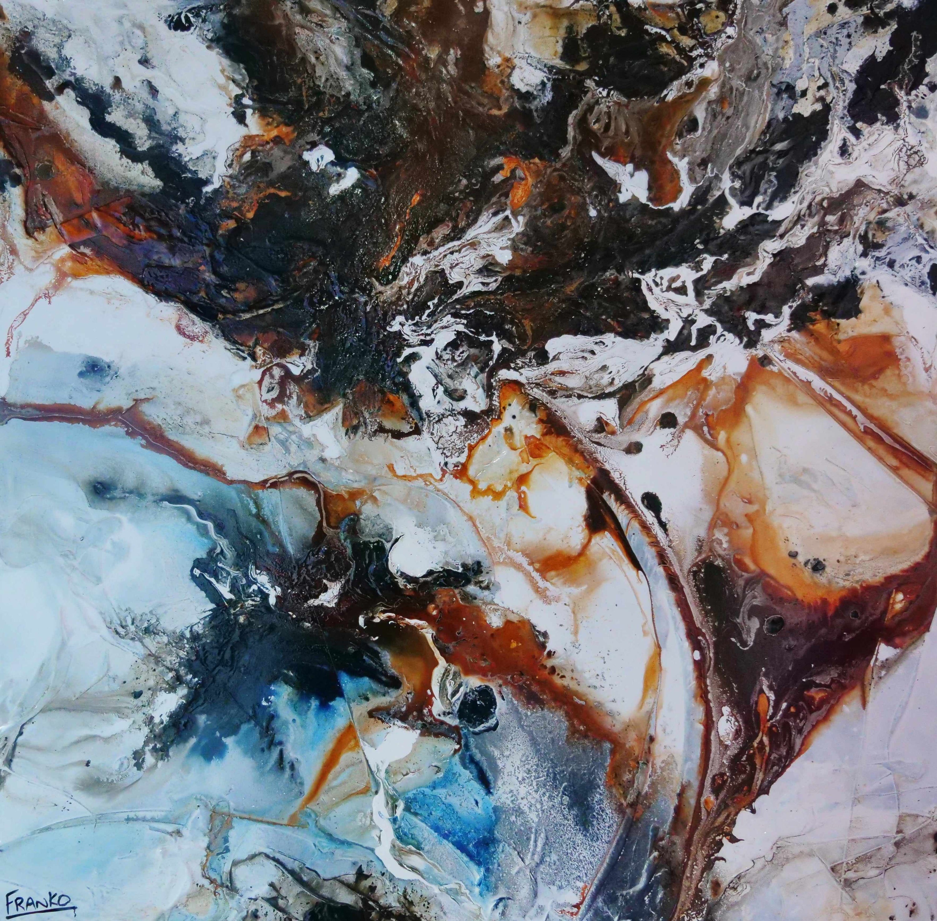Gamma Oxide 120cm x 120cm Oxide White Black Textured Abstract Painting (SOLD)-Abstract-Franklin Art Studio-[Franko]-[Australia_Art]-[Art_Lovers_Australia]-Franklin Art Studio