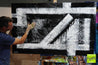 Geometry Squared 160cm x 100cm Black White Textured Abstract Painting (SOLD)-Abstract-Franko-[franko_artist]-[Art]-[interior_design]-Franklin Art Studio