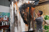 Ghost Gum 140cm x 180cm Rust Oxide Black Textured Abstract Painting (SOLD)-Abstract-Franko-[franko_artist]-[Art]-[interior_design]-Franklin Art Studio