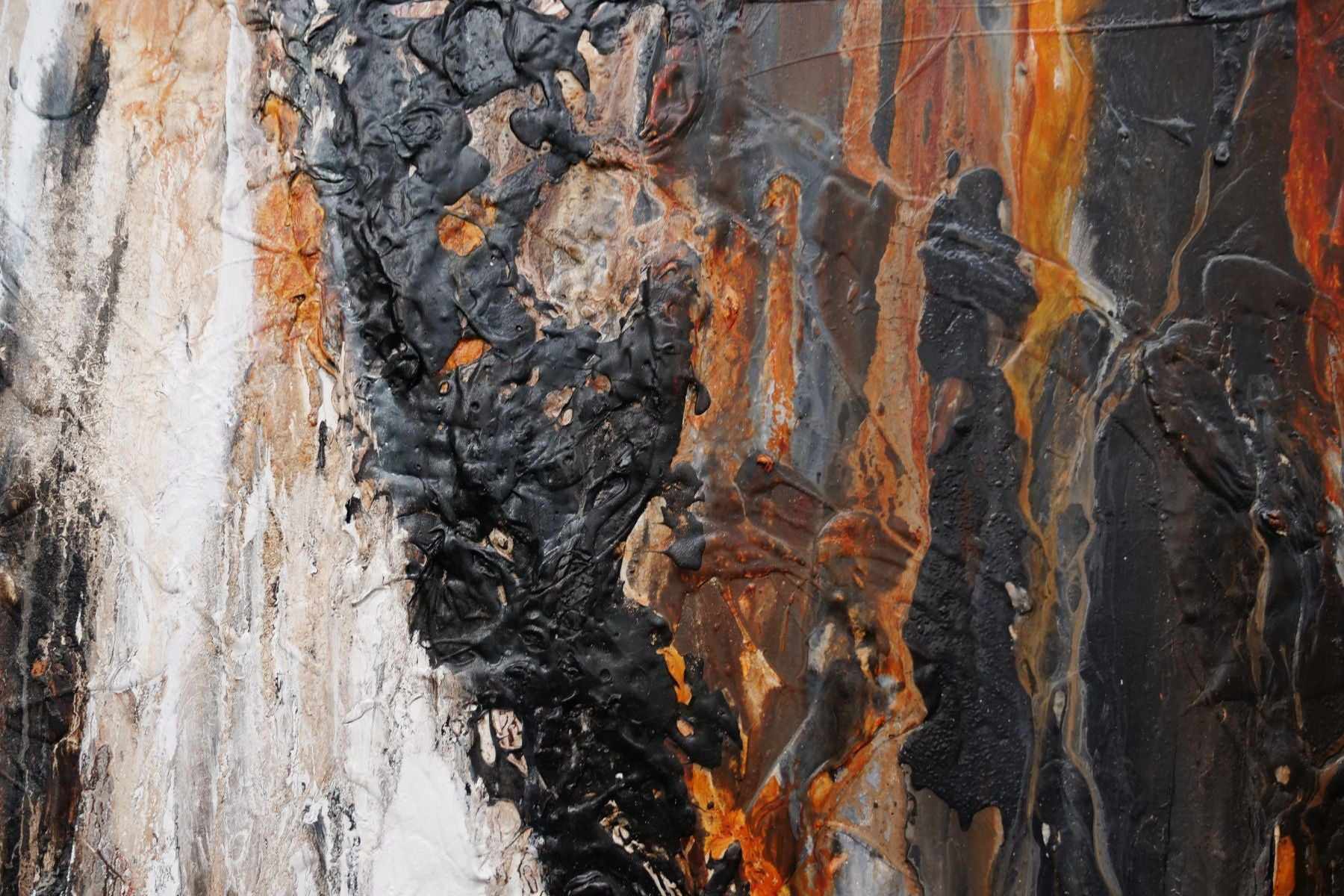 Ghost Gum 140cm x 180cm Rust Oxide Black Textured Abstract Painting (SOLD)