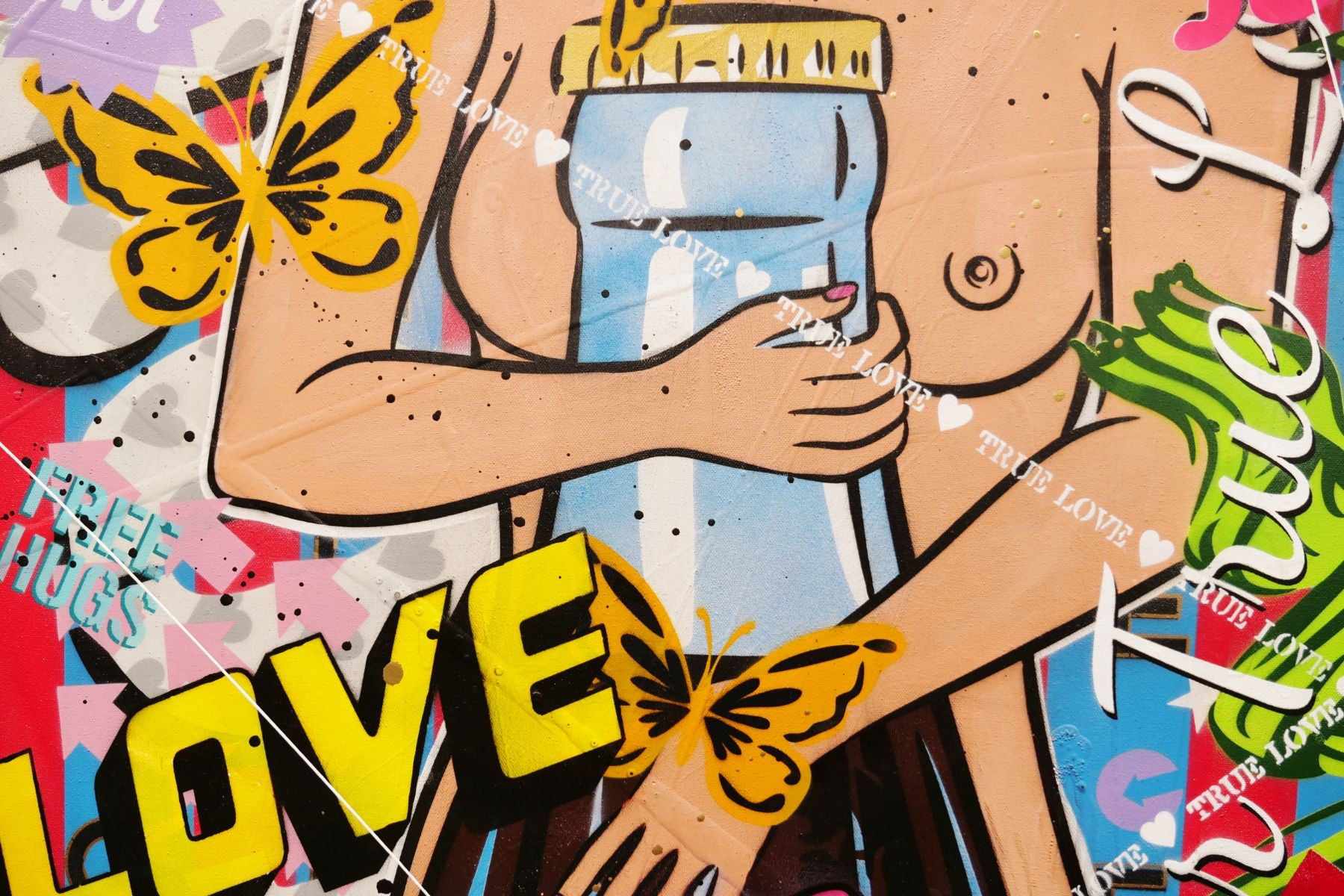Giant Cokes 200cm x 80cm Nude Coke Bottle Textured Urban Pop Art Painting (SOLD)