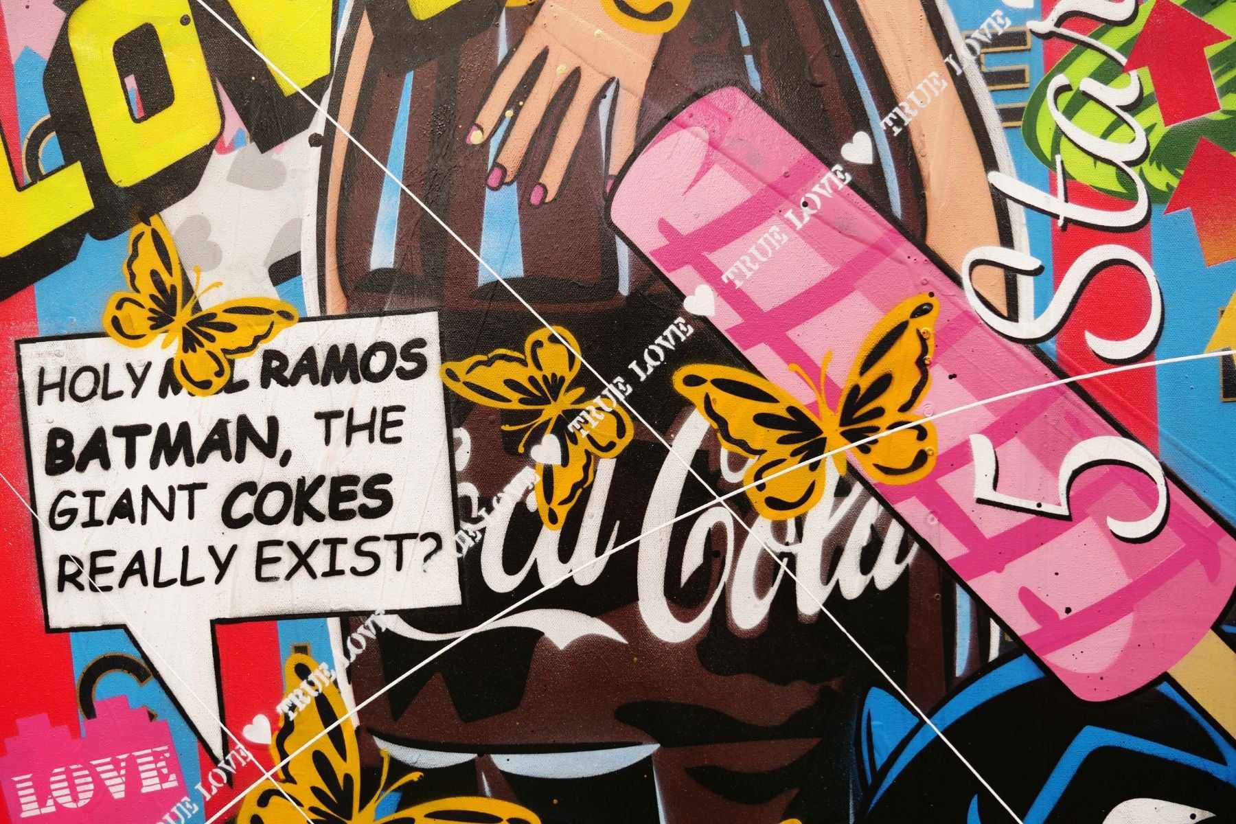 Giant Cokes 200cm x 80cm Nude Coke Bottle Textured Urban Pop Art Painting (SOLD)