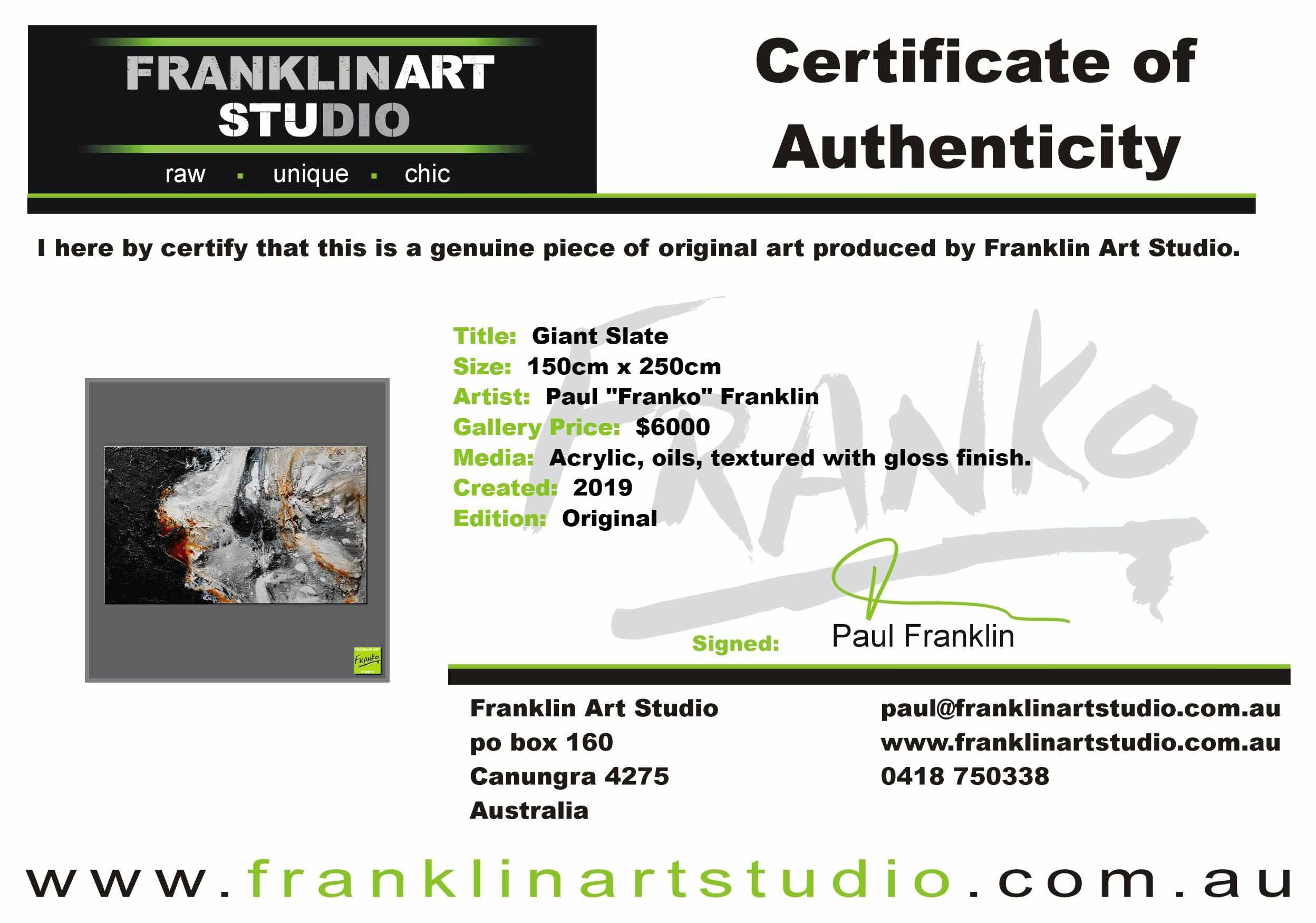 Giant Slate 150cm x 250cm Grey Black Brown Textured Abstract Painting (SOLD)-Abstract-[Franko Artist]-[Cheryl]-[Wendy]-[Gabriela]-Franklin Art Studio