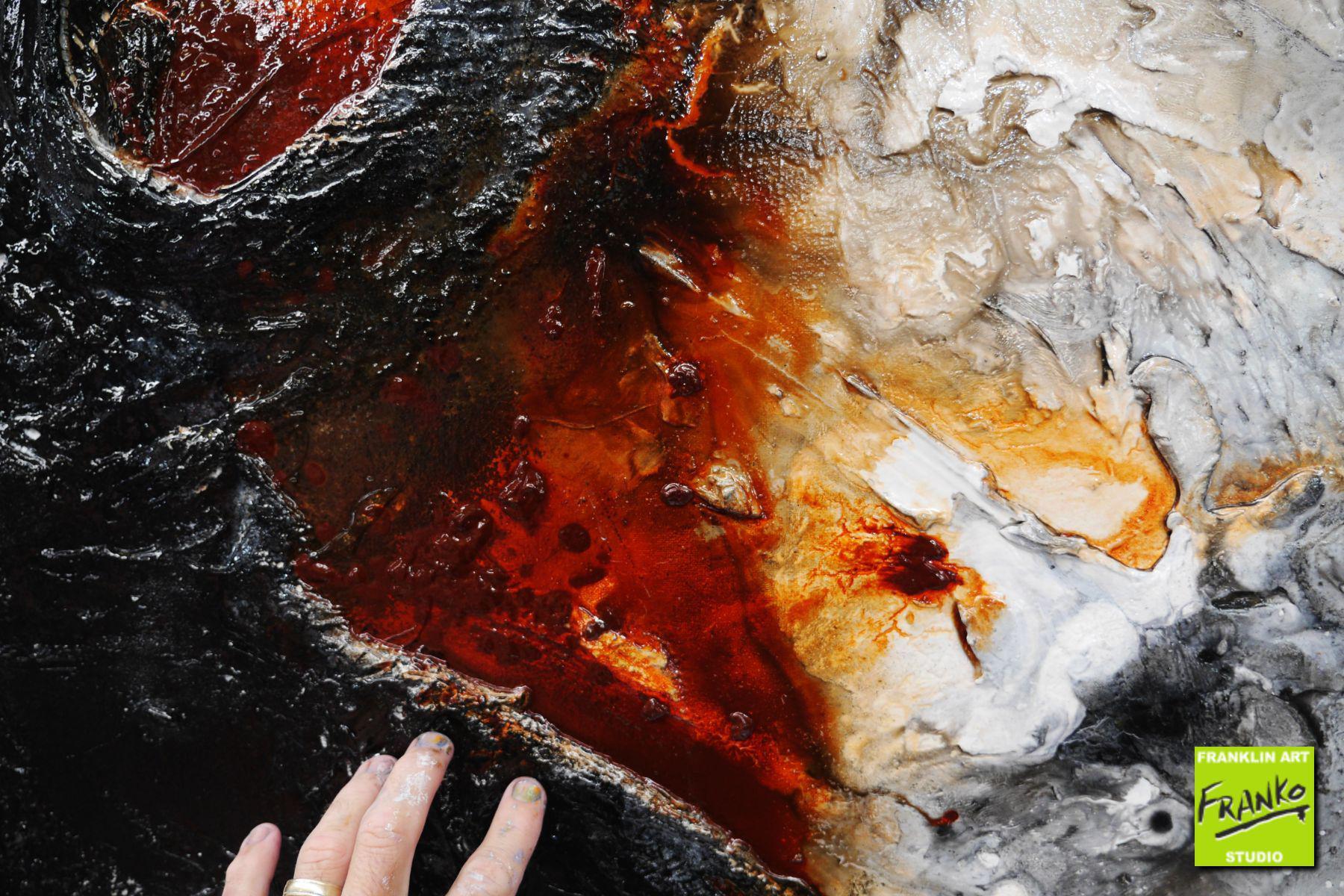 Giant Slate 150cm x 250cm Grey Black Brown Textured Abstract Painting (SOLD)