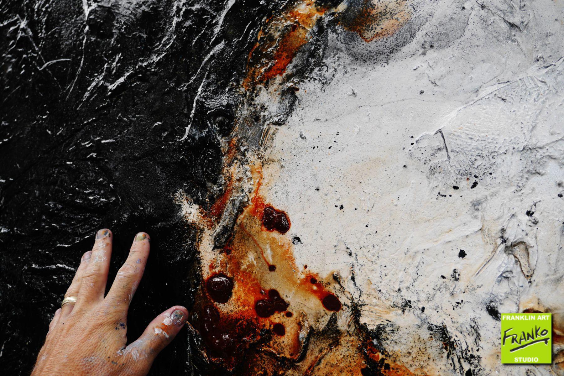 Giant Slate 150cm x 250cm Grey Black Brown Textured Abstract Painting (SOLD)-Abstract-[Franko]-[Artist]-[Australia]-[Painting]-Franklin Art Studio