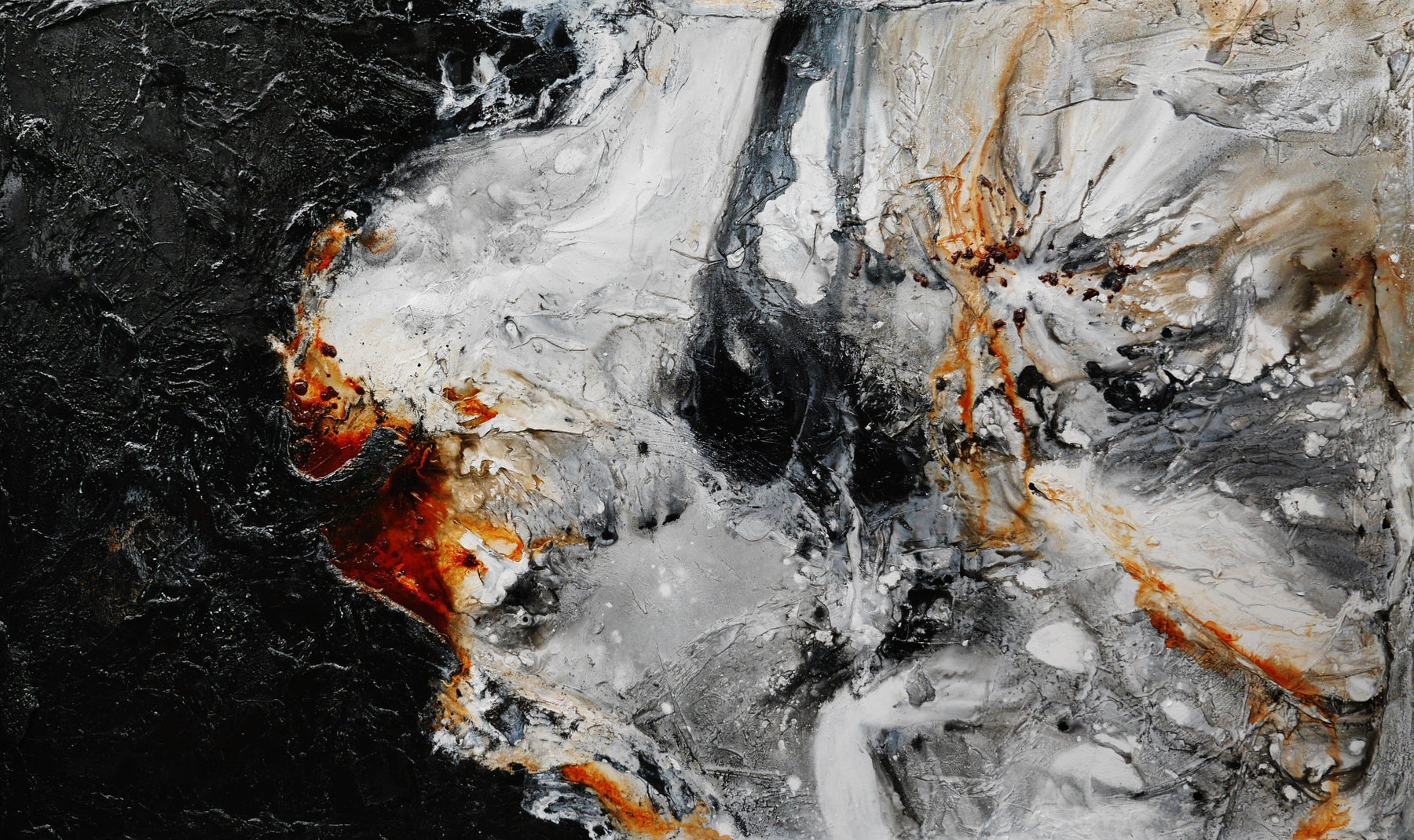 Giant Slate 150cm x 250cm Grey Black Brown Textured Abstract Painting (SOLD)-Abstract-[Franko ]-[Gallery]-[popular]-[Australia]-Franklin Art Studio