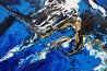 Gilded Sapphire 200cm x 120cm Blue Gold Textured Abstract Painting (SOLD)-Abstract-[Franko]-[Artist]-[Australia]-[Painting]-Franklin Art Studio