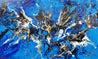 Gilded Sapphire 200cm x 120cm Blue Gold Textured Abstract Painting (SOLD)-Abstract-Franko-[Franko]-[Australia_Art]-[Art_Lovers_Australia]-Franklin Art Studio