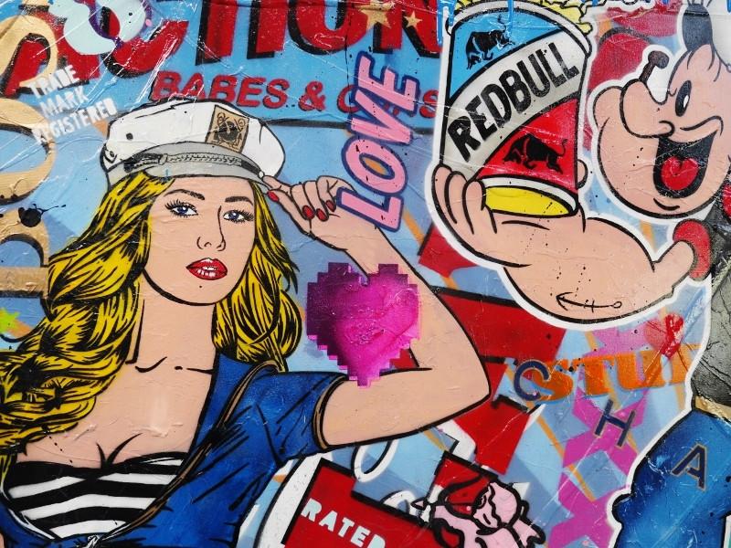 Gives Popeye Wings 190cm x 100cm Popeye Pop Art Painting (SOLD)