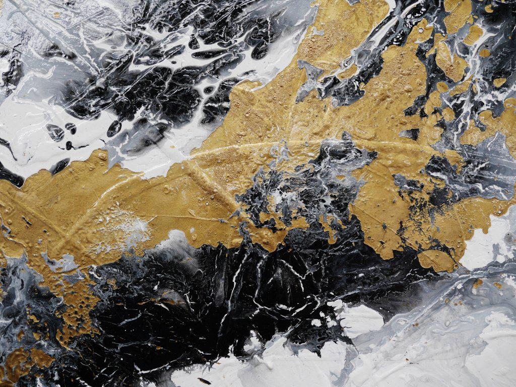 Gold Blitz 240cm x 100cm Black White Gold (SOLD)