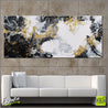 Gold Blitz 240cm x 100cm Black White Gold (SOLD)-abstract-Franko-[huge]-[Australian]-[best Selling]-Franklin Art Studio
