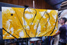 Golden Bandit 240cm x 120cm Yellow White Black Textured Abstract Painting (SOLD)-Abstract-Franko-[franko_artist]-[Art]-[interior_design]-Franklin Art Studio