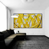 Golden Bandit 240cm x 120cm Yellow White Black Textured Abstract Painting (SOLD)-Abstract-Franko-[Franko]-[huge_art]-[Australia]-Franklin Art Studio