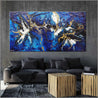 Golden Blu 190cm x 100cm Blue Gold Textured Abstract Painting (SOLD)-Abstract-Franko-[huge]-[Australian]-[best Selling]-Franklin Art Studio