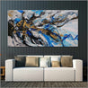 Golden Blue 190cm x 100cm Blue Gold Textured Abstract Painting (SOLD)-Abstract-Franko-[Franko]-[huge_art]-[Australia]-Franklin Art Studio