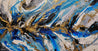 Golden Blue Silk 190cm x 100cm Blue Gold Grey Textured Abstract Painting (SOLD)-Abstract-[Franko ]-[Gallery]-[popular]-[Australia]-Franklin Art Studio