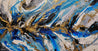 Golden Blue Silk 190cm x 100cm Blue Gold Grey Textured Abstract Painting (SOLD)-Abstract-Franko-[Franko]-[Australia_Art]-[Art_Lovers_Australia]-Franklin Art Studio