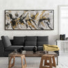 Golden Currency 200cm x 80cm Black White Gold Textured Abstract Painting (SOLD)-Abstract-Franko-[franko_art]-[beautiful_Art]-[The_Block]-Franklin Art Studio