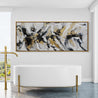 Golden Currency 200cm x 80cm Black White Gold Textured Abstract Painting (SOLD)-Abstract-Franko-[Franko]-[huge_art]-[Australia]-Franklin Art Studio