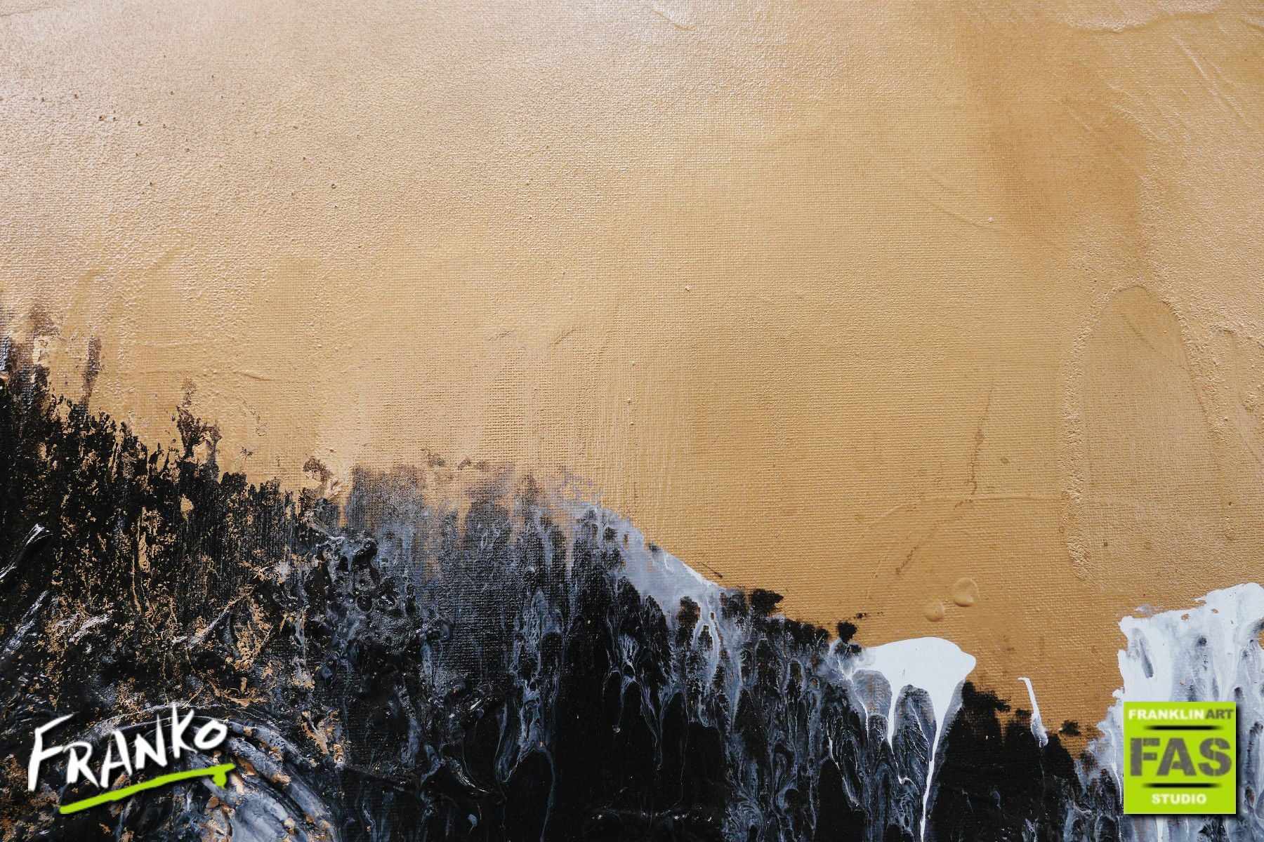 Golden Licorice 75cm x 100cm Black Gold Abstract Painting (SOLD)
