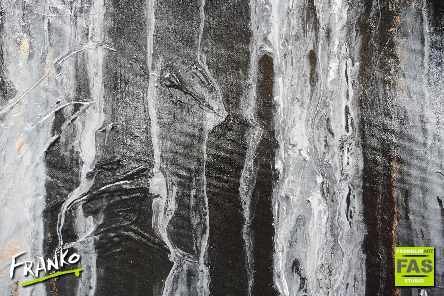 Golden Licorice 75cm x 100cm Black Gold Abstract Painting (SOLD)