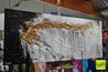 Golden Marble 200cm x 80cm Grey Gold Black Textured Abstract Painting (SOLD)-Abstract-[Franko Artist]-[Gold Coast]-[Brisbane]-[Huge]-Franklin Art Studio