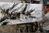 Golden Nero 200cm x 80cm Gold White Black Textured Abstract Painting (SOLD)-Abstract-Franklin Art Studio-[franko_artist]-[Art]-[interior_design]-Franklin Art Studio