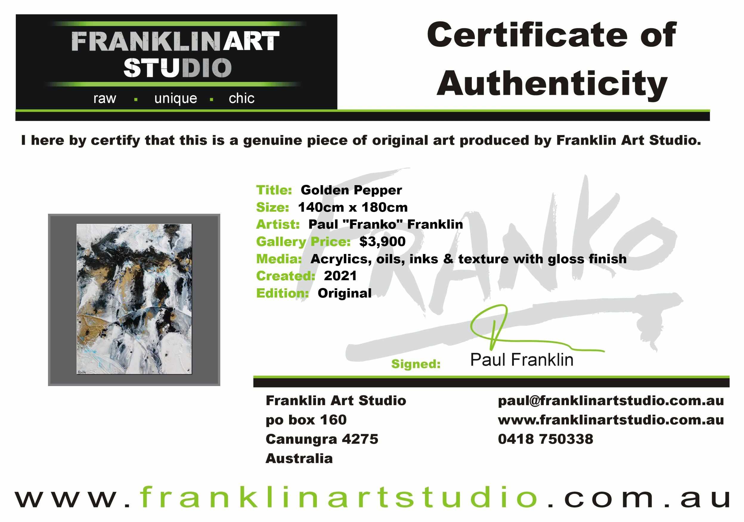 Golden Pepper 140cm x 180cm White Gold Black Textured Abstract Painting (SOLD)-Abstract-Franko-[franko_artist]-[Art]-[interior_design]-Franklin Art Studio