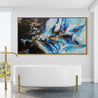 Golden Sapphire 190cm x 100cm Blue Gold Textured Abstract Painting (SOLD)-Abstract-Franko-[Franko]-[huge_art]-[Australia]-Franklin Art Studio