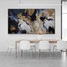 Golden Saturation 190cm x 100cm Black Gold White Textured Abstract Painting (SOLD)-Abstract-Franko-[Franko]-[huge_art]-[Australia]-Franklin Art Studio