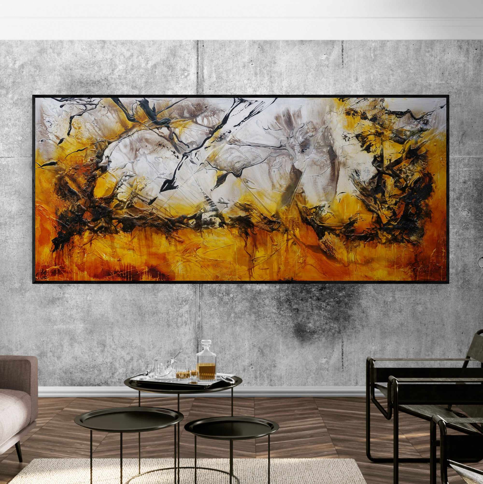 Golden Sienna 270cm x 120cm Rust Sienna Textured Abstract Painting (SOLD)-Abstract-Franko-[franko_artist]-[Art]-[interior_design]-Franklin Art Studio
