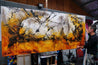 Golden Sienna 270cm x 120cm Rust Sienna Textured Abstract Painting (SOLD)-Abstract-Franko-[franko_art]-[beautiful_Art]-[The_Block]-Franklin Art Studio