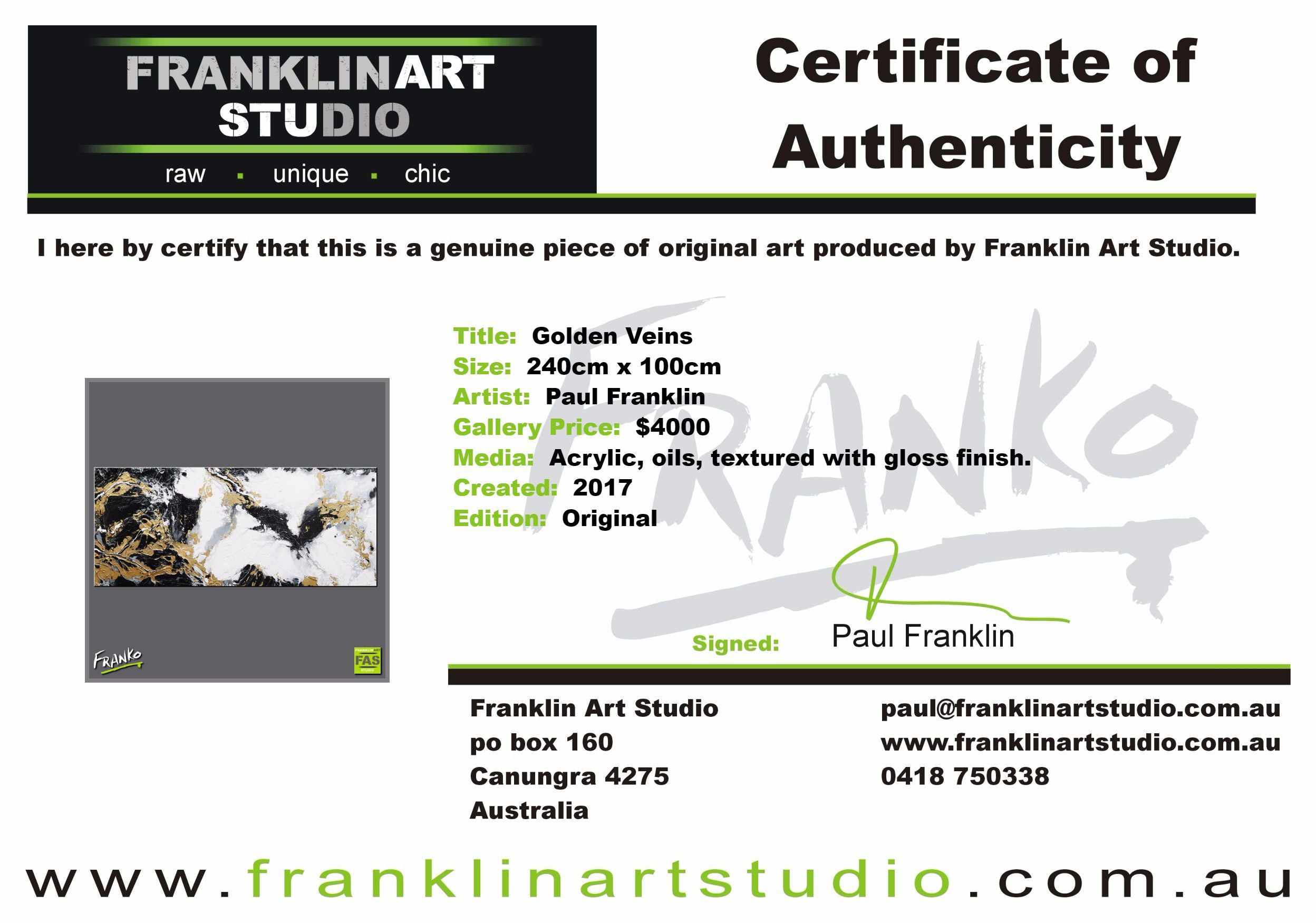 Golden Veins 240cm x 100cm Gold Black White Abstract Painting (SOLD)-abstract-[Franko Artist]-[Cheryl]-[Wendy]-[Gabriela]-Franklin Art Studio