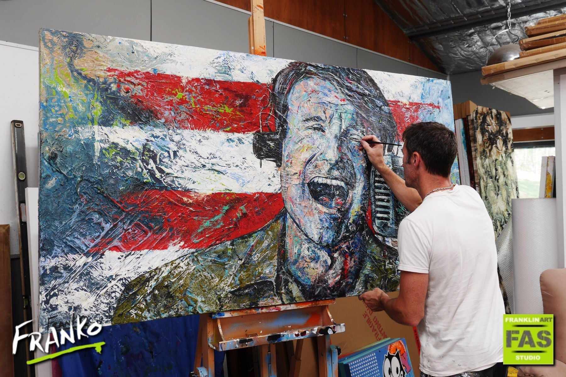 Good Morning Vietnam 190cm x 100cm Robin Williams Painting (SOLD)-abstract realism-[Franko Artist]-[Cheryl]-[Wendy]-[Gabriela]-Franklin Art Studio
