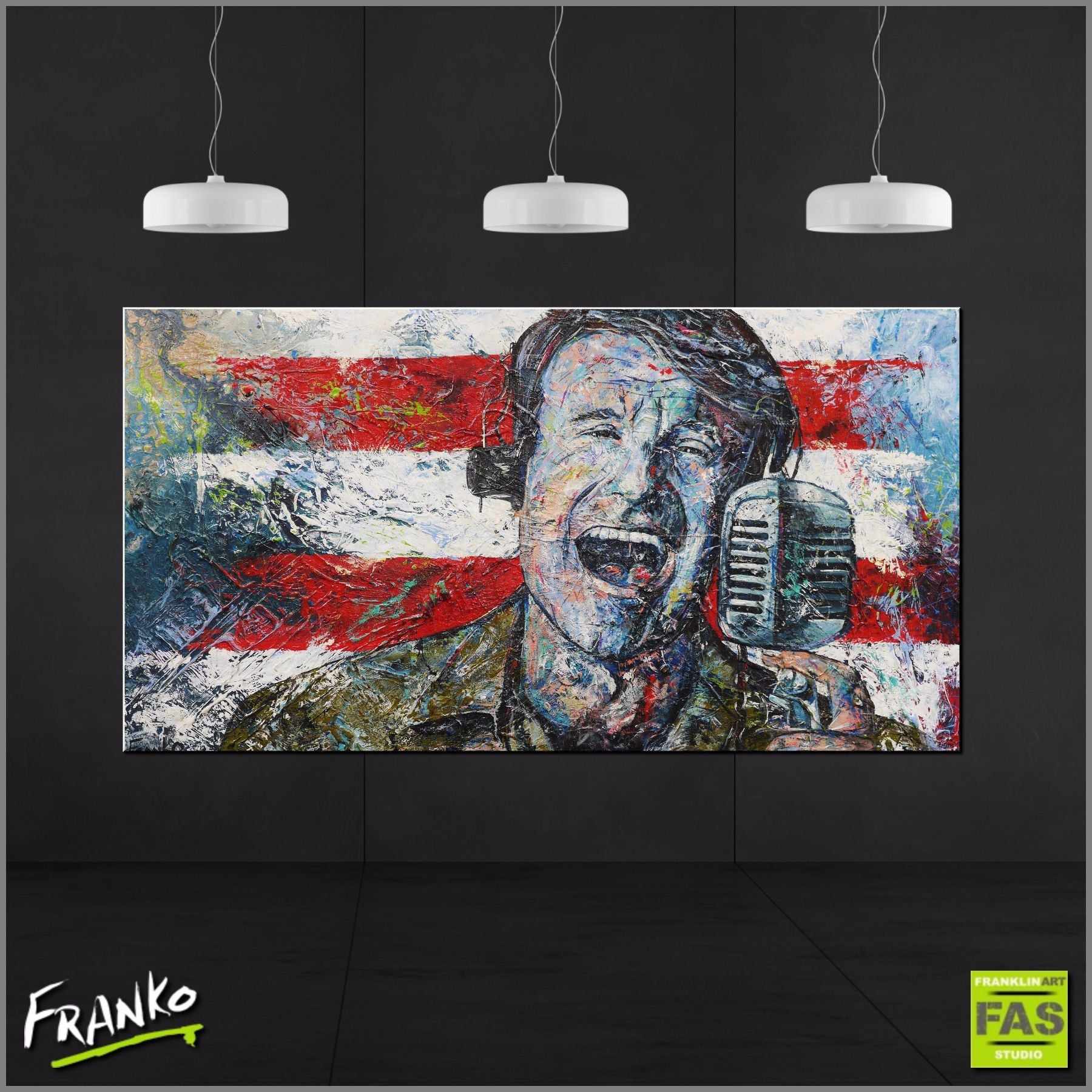 Good Morning Vietnam 190cm x 100cm Robin Williams Painting (SOLD)-abstract realism-Franko-[huge]-[Australian]-[best Selling]-Franklin Art Studio