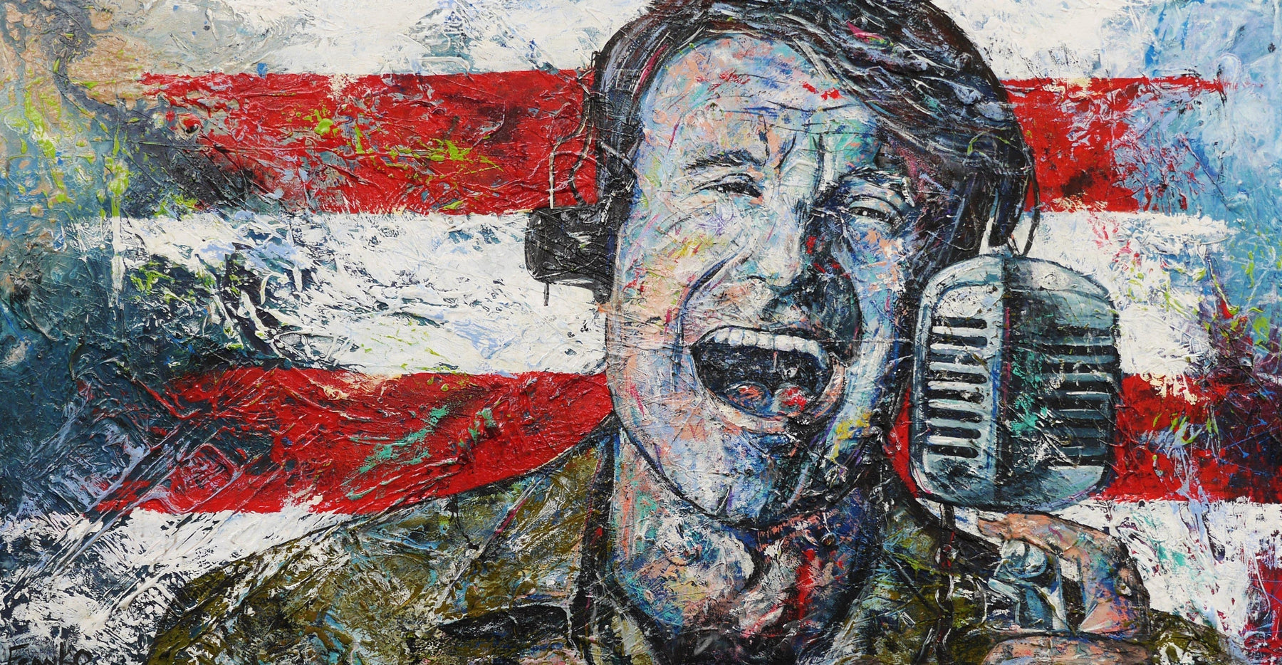 Good Morning Vietnam 190cm x 100cm Robin Williams Painting (SOLD)-abstract realism-[Franko ]-[Gallery]-[popular]-[Australia]-Franklin Art Studio