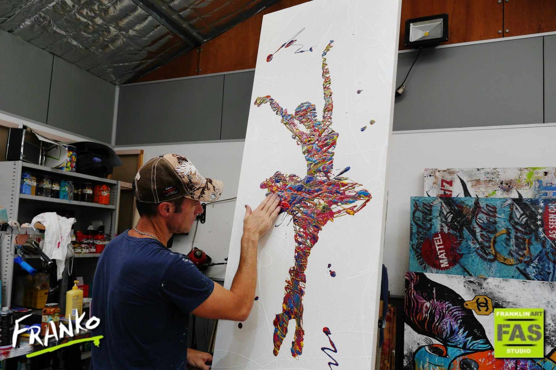 Grace 160cm x 60cm Ballerina Pop Art Painting (SOLD)-urban pop-[Franko Artist]-[Gold Coast]-[Brisbane]-[Huge]-Franklin Art Studio