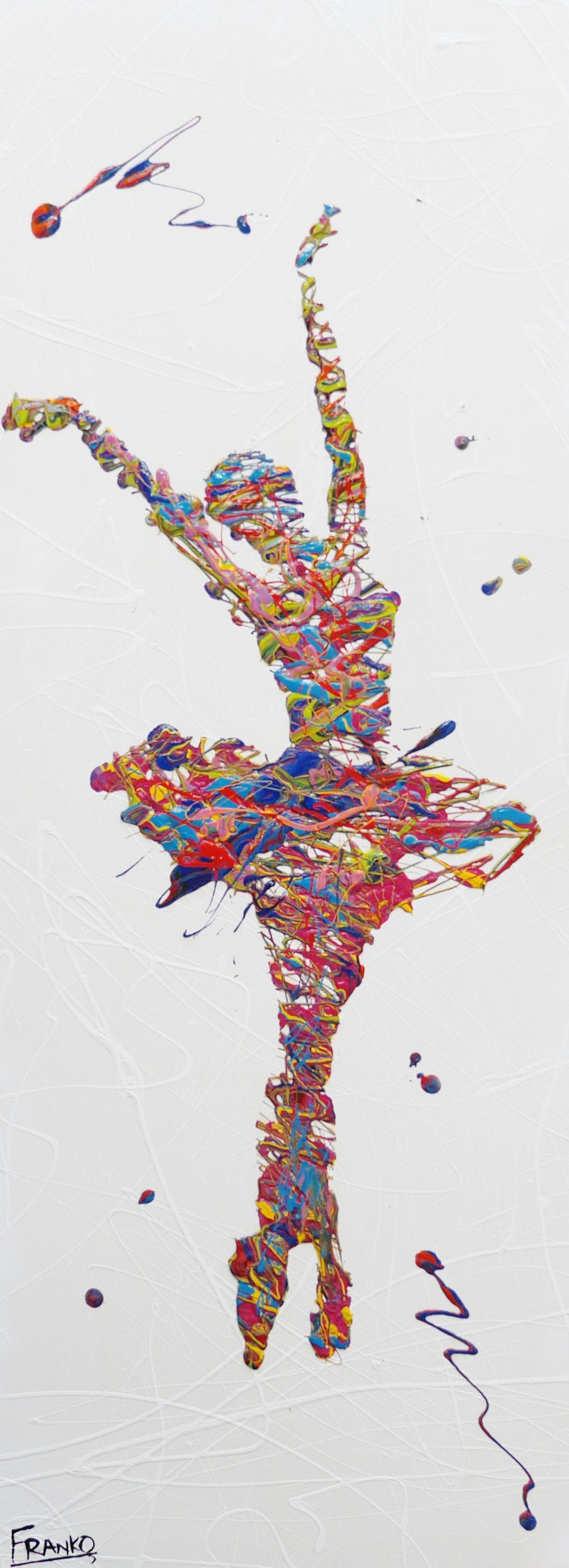 Grace 160cm x 60cm Ballerina Pop Art Painting (SOLD)-urban pop-[Franko ]-[Gallery]-[popular]-[Australia]-Franklin Art Studio