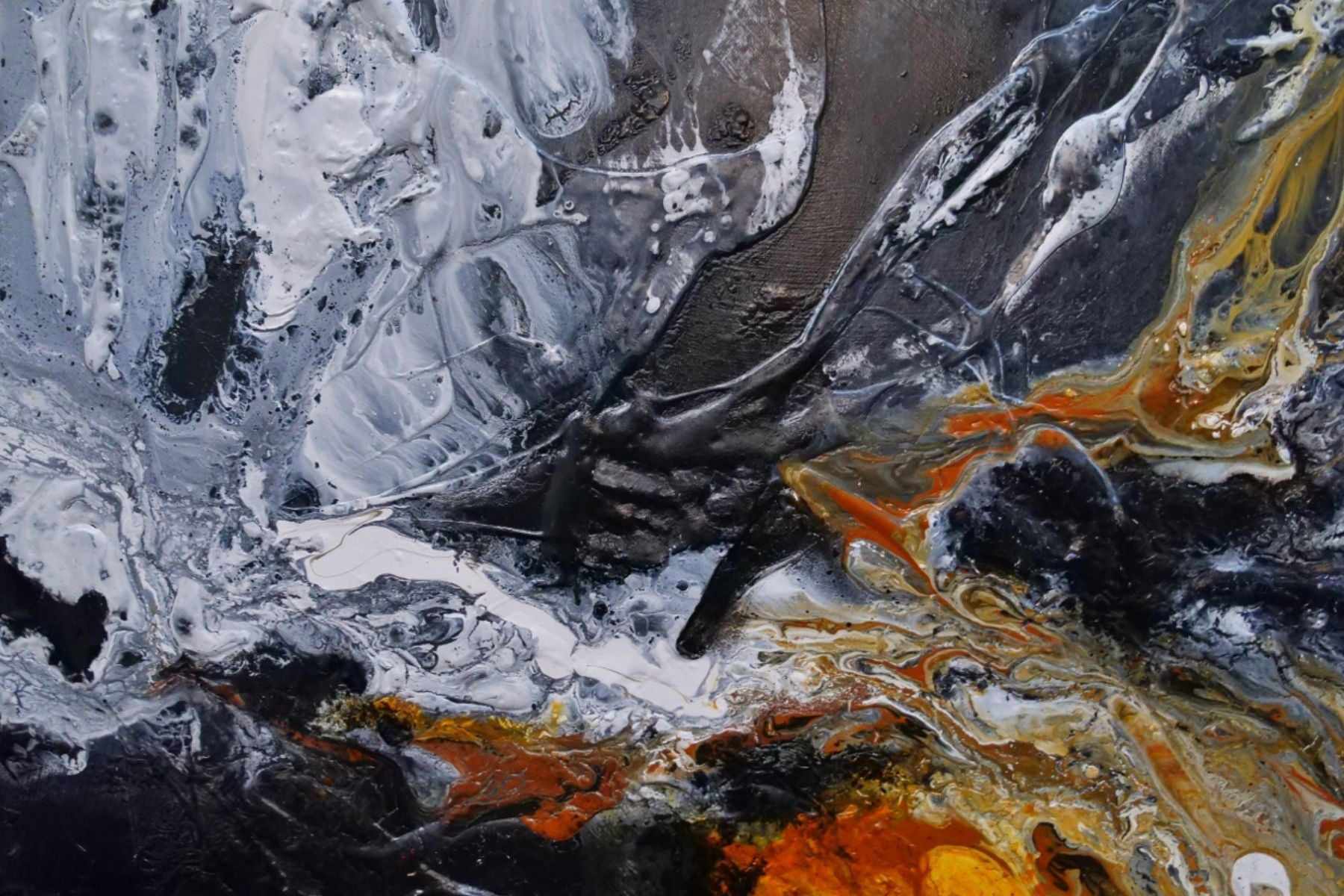 Granite Sienna 190cm x 100cm Black Sienna Textured Abstract Painting (SOLD)