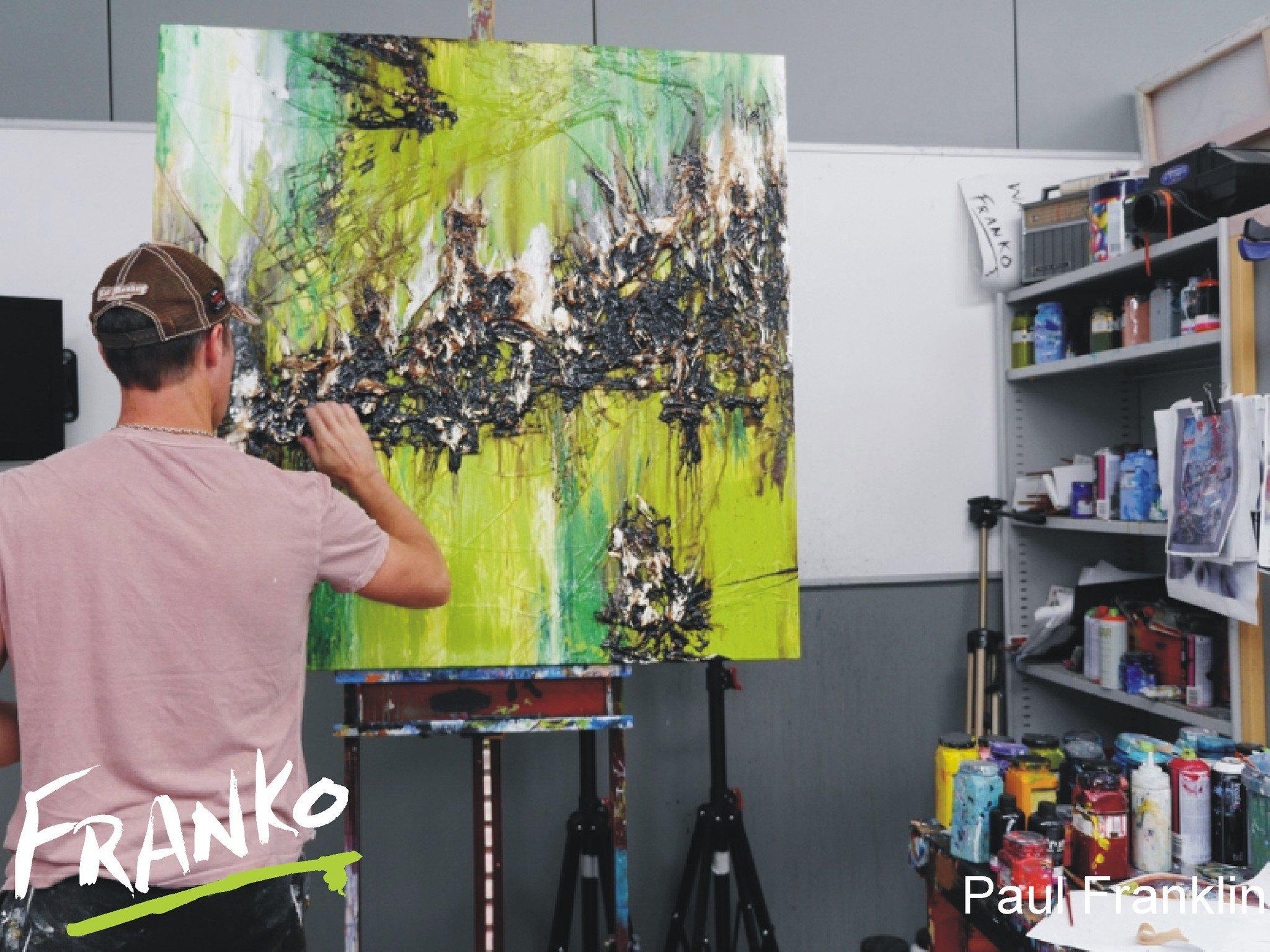 Greatest Lime 120cm x 120cm Green Abstract Painting (SOLD)-abstract-[Franko Artist]-[Gold Coast]-[Brisbane]-[Huge]-Franklin Art Studio