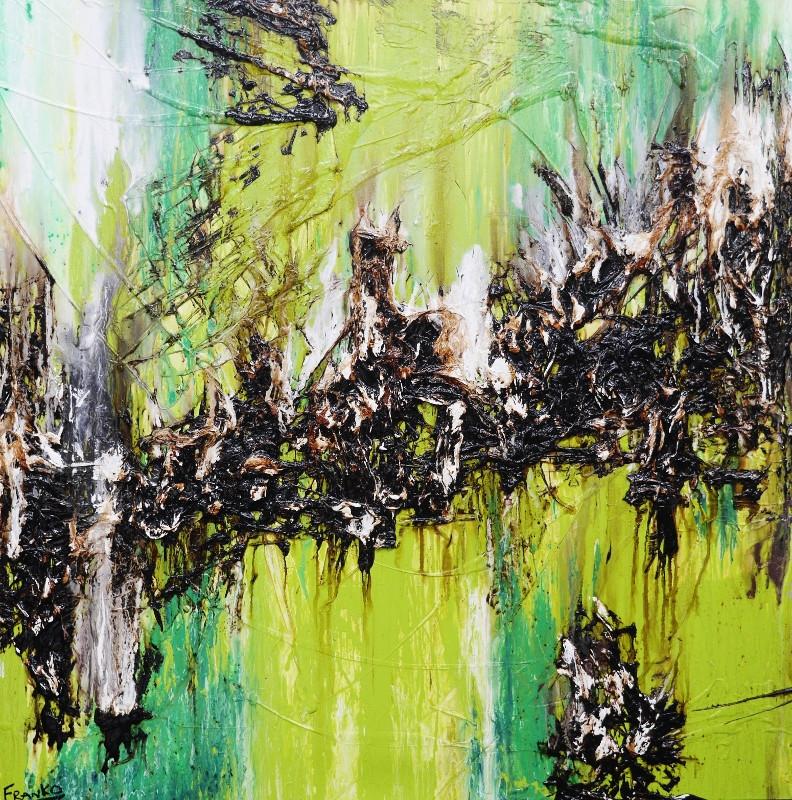 Greatest Lime 120cm x 120cm Green Abstract Painting (SOLD)-abstract-[Franko ]-[Gallery]-[popular]-[Australia]-Franklin Art Studio