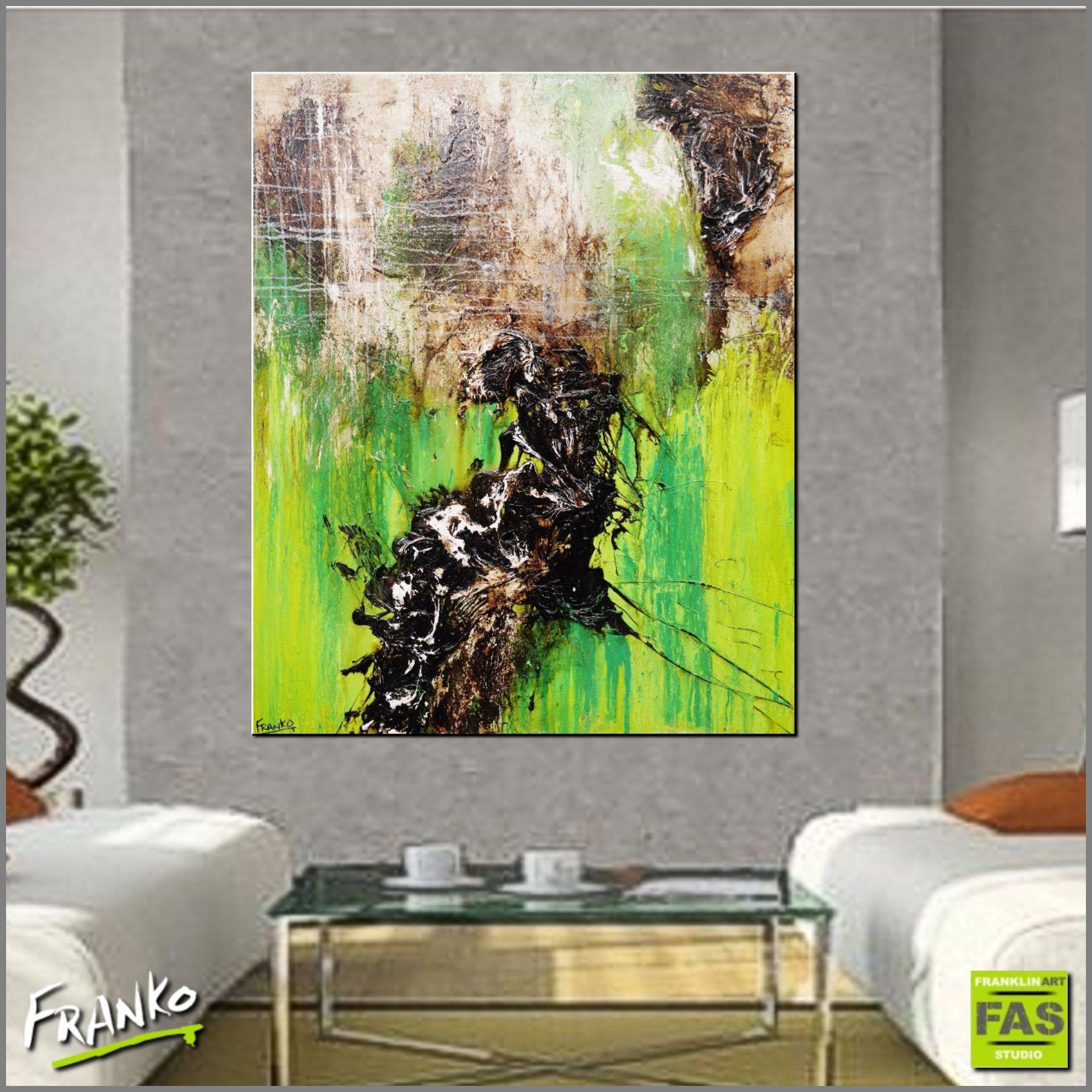 Green Zest 120cm x 100cm Green Abstract Painting (SOLD)-abstract-Franko-[huge]-[Australian]-[best Selling]-Franklin Art Studio