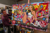 Groovy 160cm x 100cm Roller Skate Textured Urban Pop Art Painting (SOLD)-urban pop-Franko-[franko_artist]-[Art]-[interior_design]-Franklin Art Studio