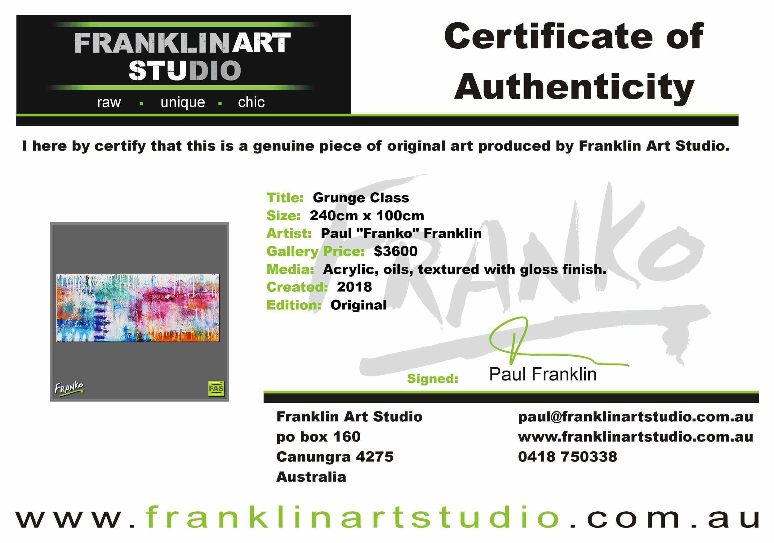 Grunge Class 240cm x 100cm Colourful Abstract Painting (SOLD)-Abstract-[Franko Artist]-[Cheryl]-[Wendy]-[Gabriela]-Franklin Art Studio