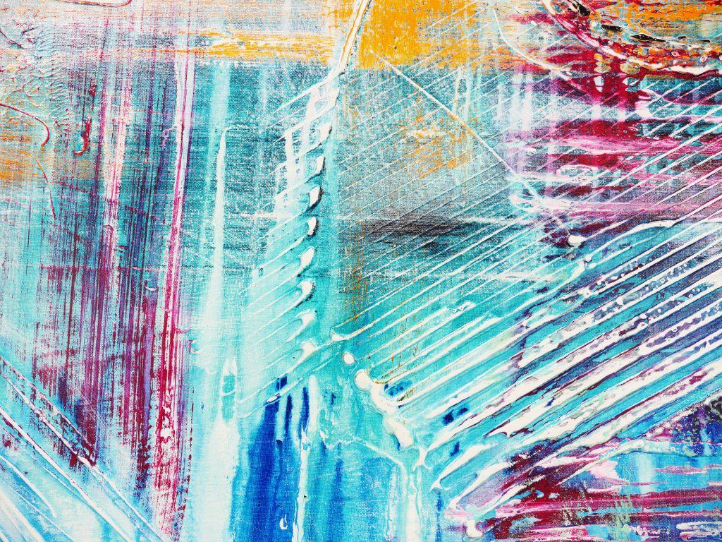 Grunge Monster 240cm x 100cm Pink Purple Blue Abstract Painting (SOLD)