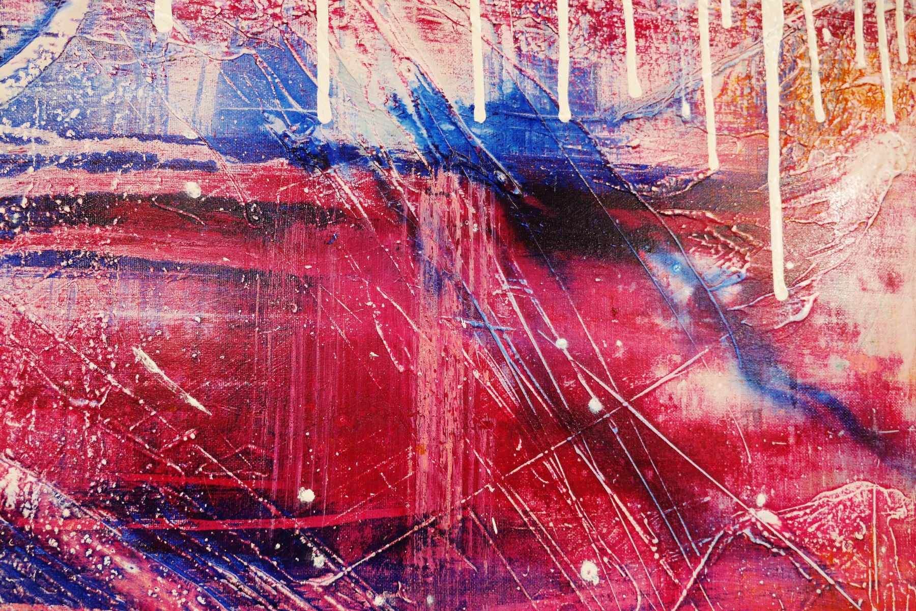Grunge Riot 190cm x 100cm Colourful Textured Abstract Painting (SOLD)