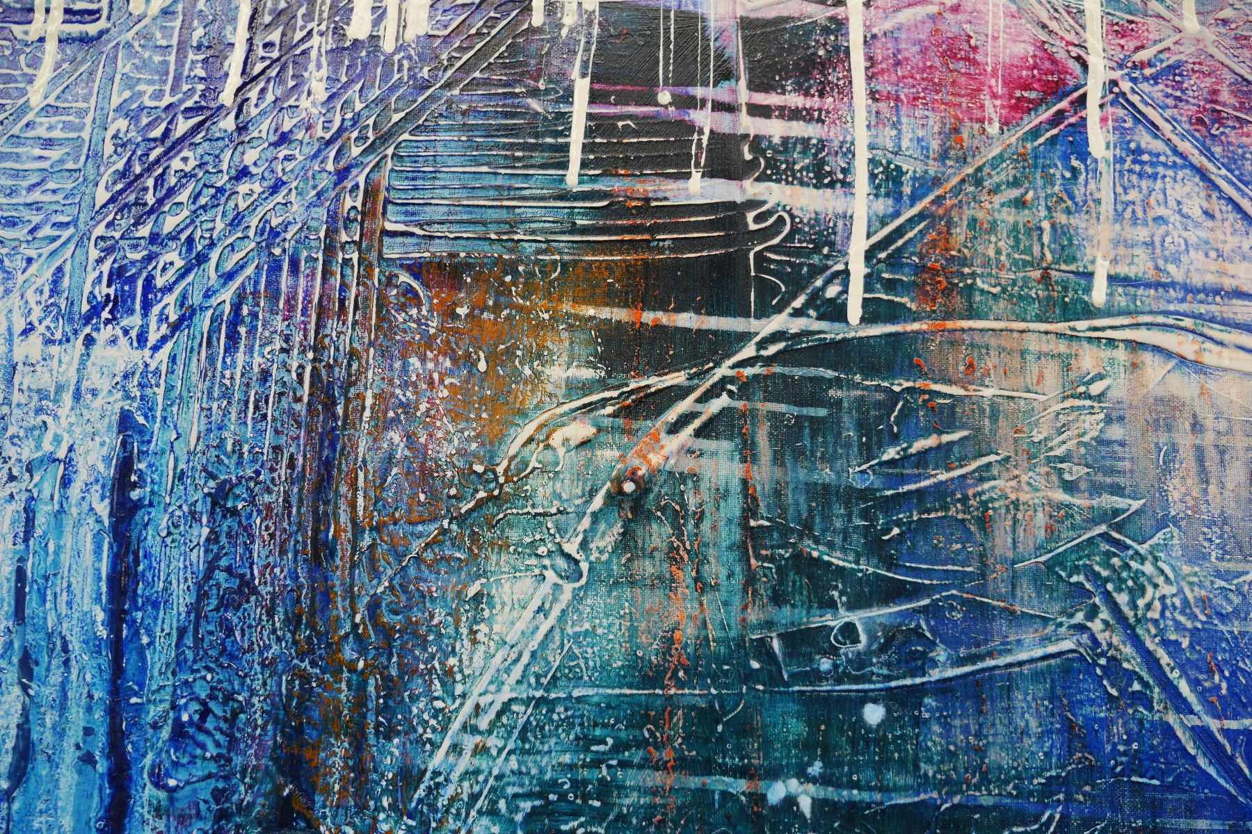 Grunge Riot 190cm x 100cm Colourful Textured Abstract Painting (SOLD)